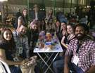 Toda a equipe de veterinários e estagiários da FOB em um raro momento de descanso, durante a festa julina promovida pela Federação. 